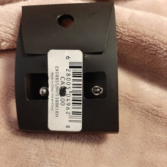 EXPRESSION Black Enamel Square Studs and Gold Dangle Front-Back Crystal Earrings - Picture 5 of 5